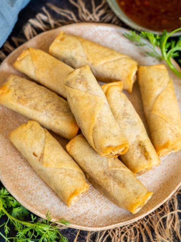 Make Frozen Spring Rolls in Air Fryer for a delicious snack from freezer to plate in less than 20 minutes. No mess, no clean-up, and the springs rolls are perfectly crispy using very little oil.