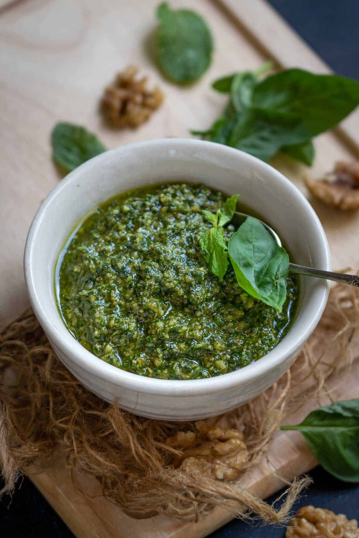 Basil Mint Pesto Recipe - Whiskaffair