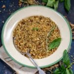 These Oven Baked Pangrattato (Italian Flavored Breadcrumbs) are crispy crunchy breadcrumbs flavored with garlic and fresh herbs. Make them from scratch using my easy recipe.