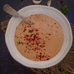 Blackened ranch served in a bowl.