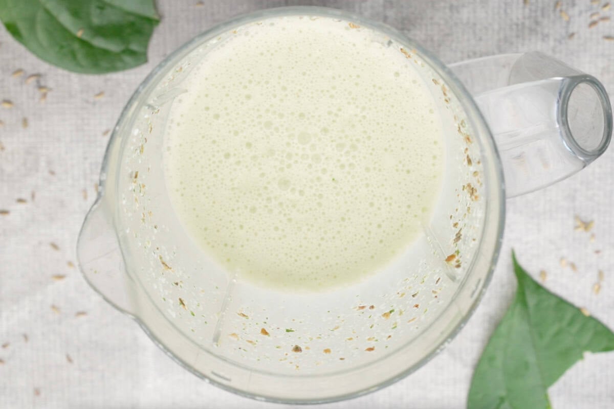 Blended ingredients in the blender.