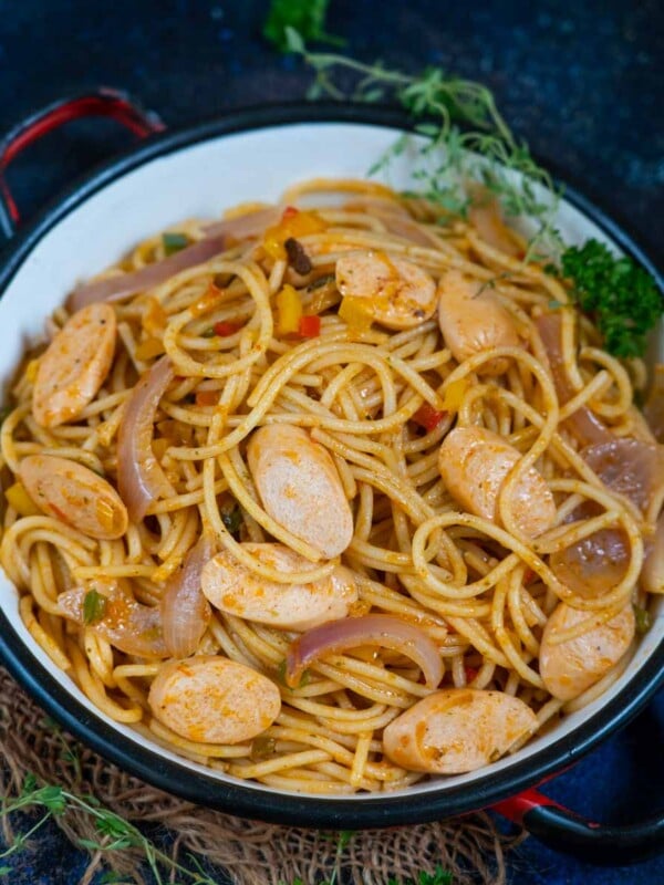 Make this Haitian Spaghetti (Espageti With Hotdogs) from scratch in under 30 minutes using simple ingredients.