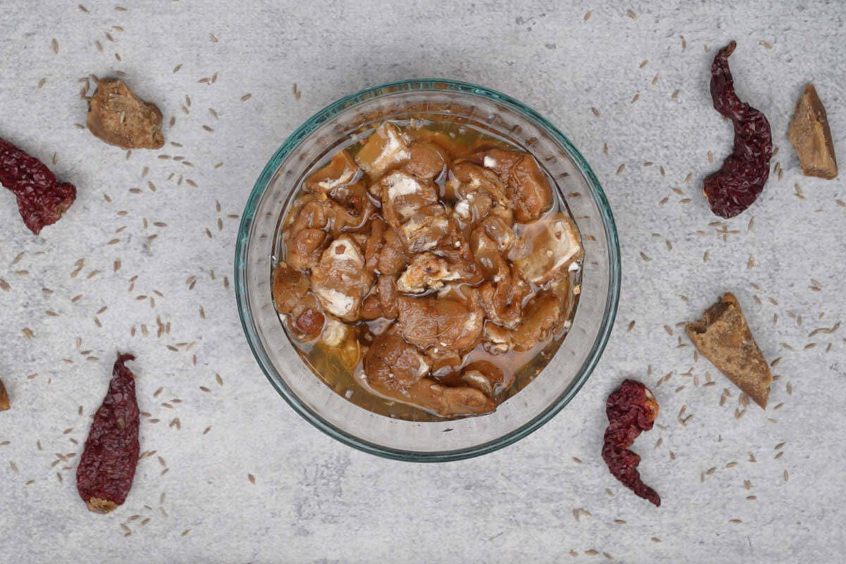 Tamarind soaked in water.