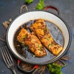 This Japanese Steakhouse Style Hibachi Salmon is super easy to make at home using simple ingredients. Serve it with Hibachi fried rice for a hearty meal.