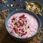 Rose Sabudana Kheer is a delicious twist on the classic sabudana kheer with the addition of rose syrup. Make it for the upcoming festive season (vegetarian, gluten-free).