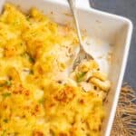 Salmon Mac And Cheese is the perfect casserole dish you need to make for a hearty meal. It comes together in under 40 minutes using simple ingredients.