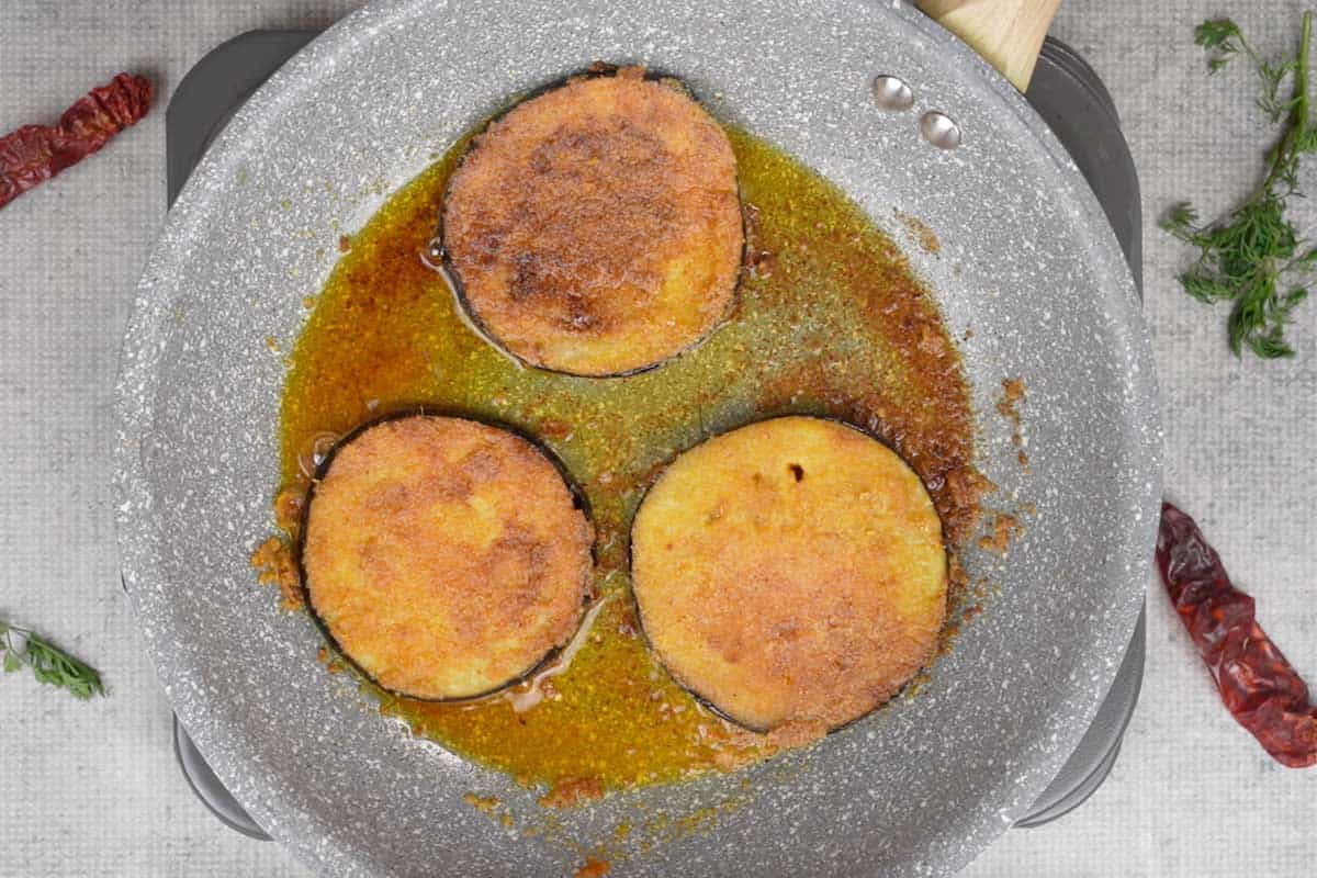 Vangyache Kaap Recipe  Maharashtrian Pan Fried Eggplants  - 29