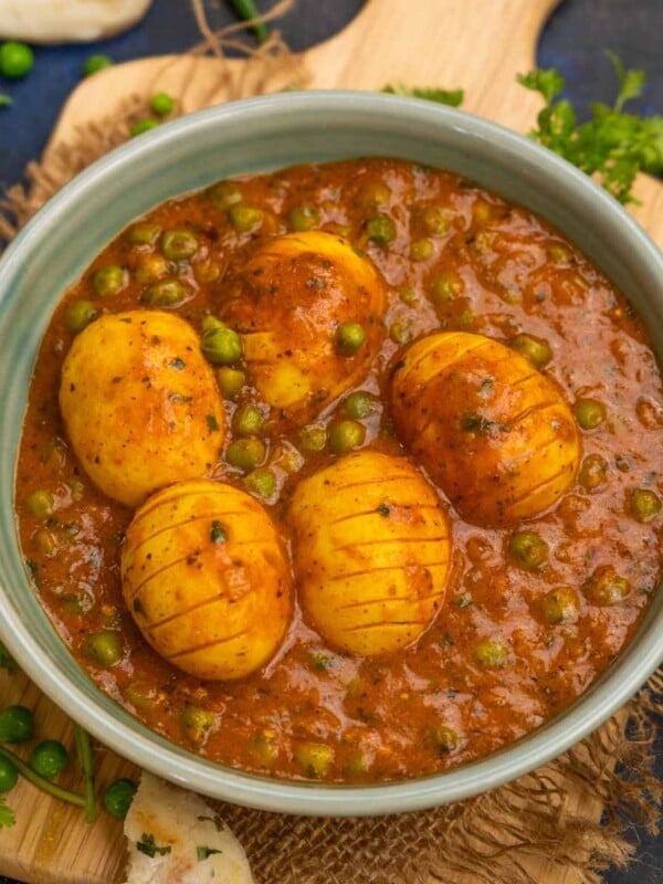 Make this Dhaba Style Anda Matar Masala in under 30 minutes using a few simple ingredients (gluten-free, dairy-free).