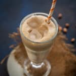 Make this thick and creamy Peanut Butter Shake in under 5 minutes using just 3 ingredients (vegetarian, gluten-free).