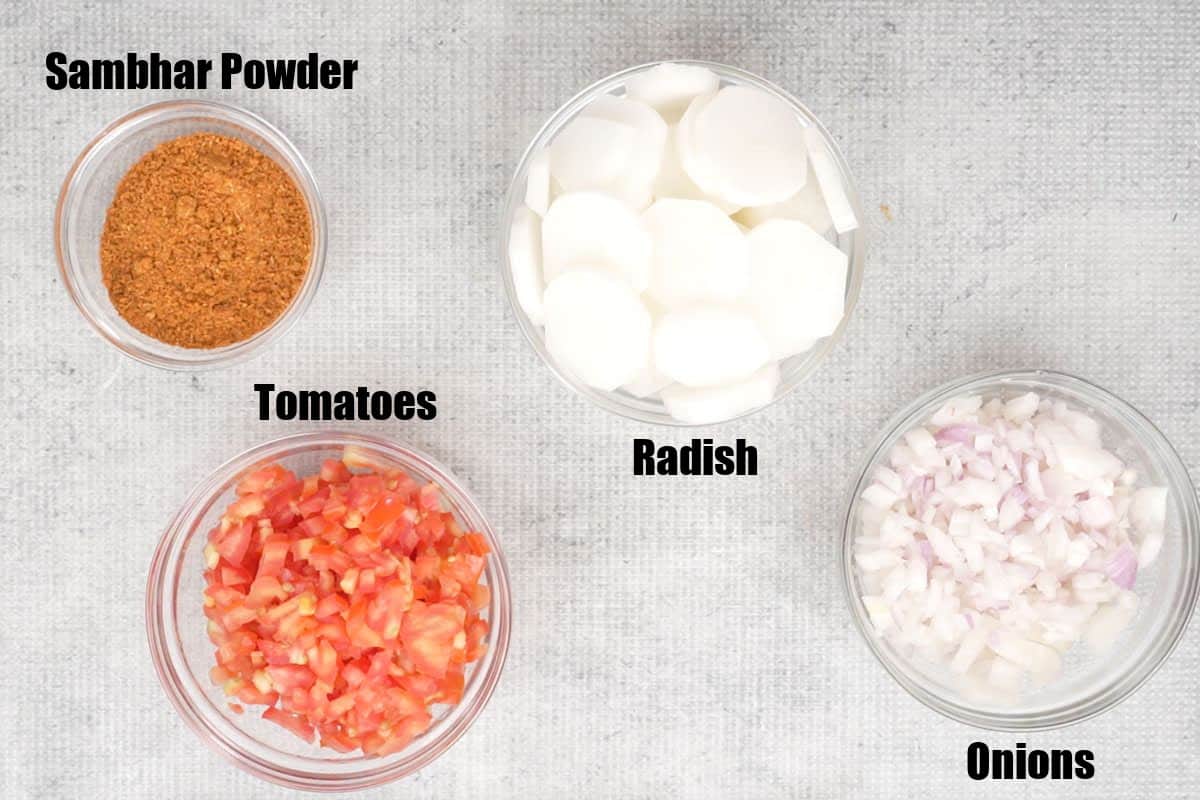 Mullangi Sambar Recipe  Radish Sambar    Video - 32