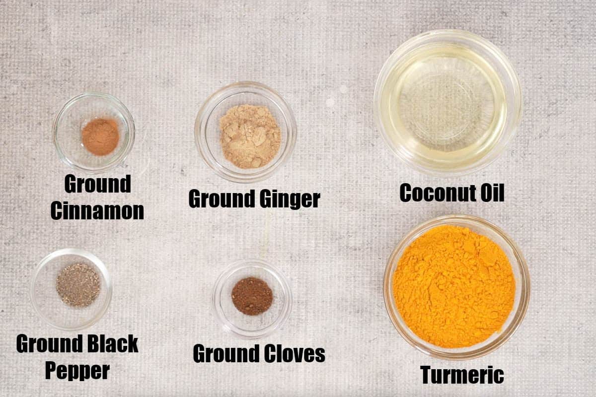 Golden paste ingredients list.