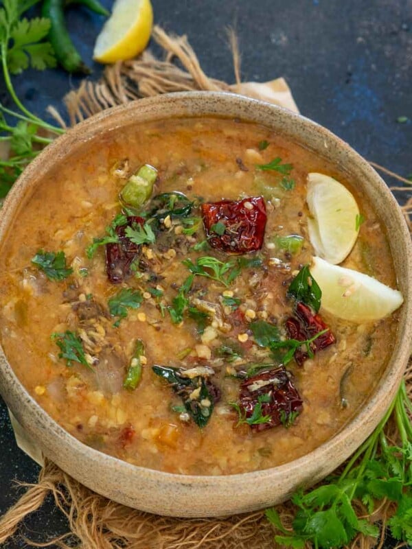 Tomato Pappu is an Andhra-style lentil curry recipe in which toor dal is cooked with tomatoes, onions, chilies, and a few other ingredients. Make it using my easy recipe.
