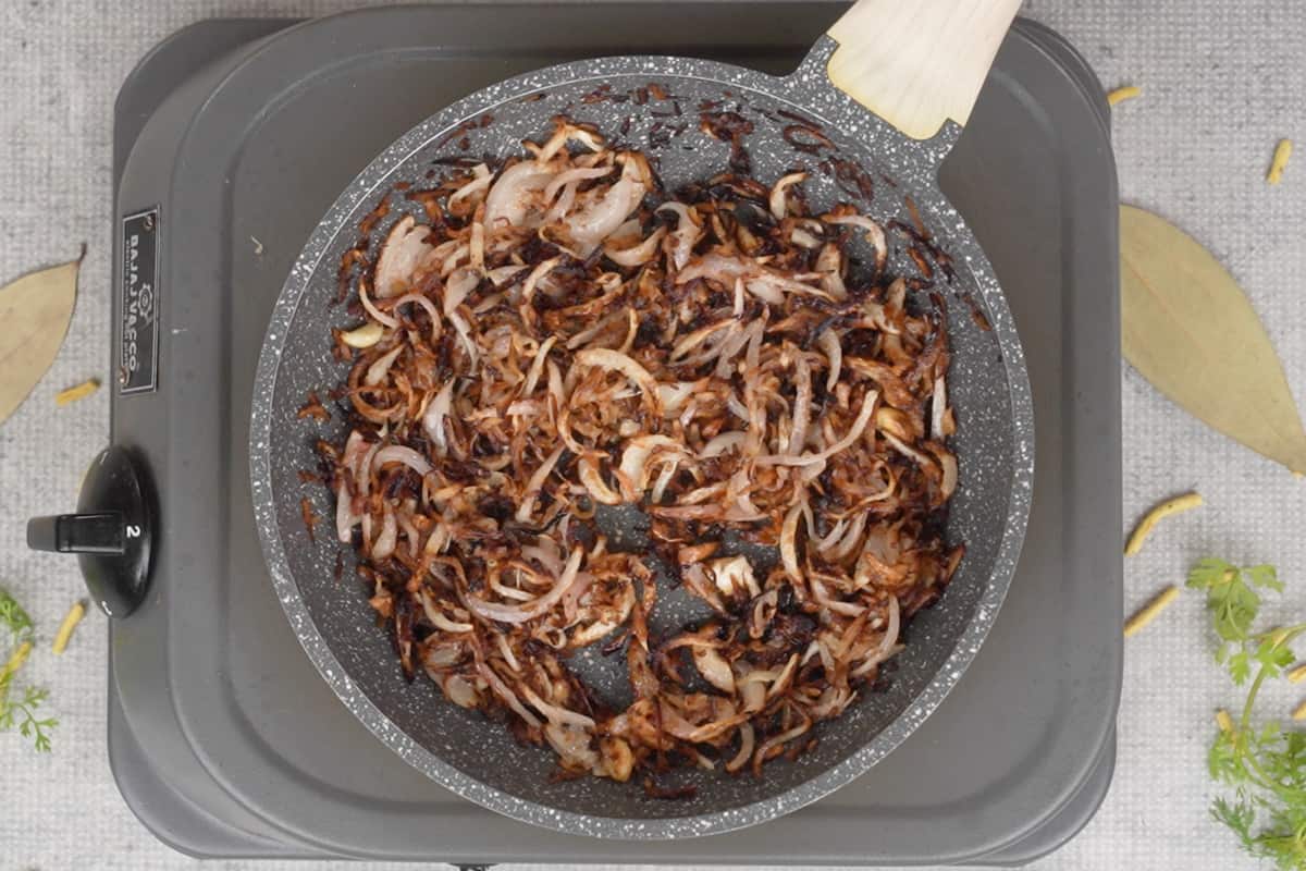 Browned onions and coconut.