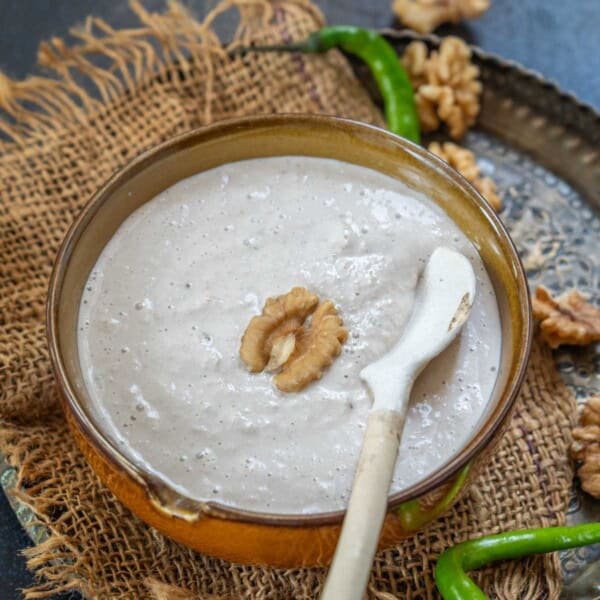 Walnut Chutney (Kashmiri Doon Chetin) is a Kashmiri condiment made with walnuts, yogurt, and a few other basic ingredients. Use my easy recipe to make this traditional dish.