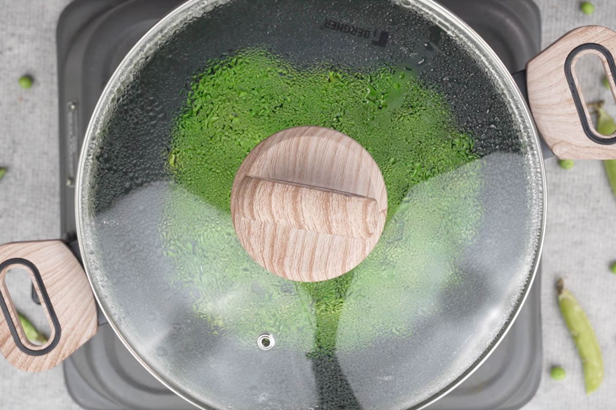 Pan covered with a lid.