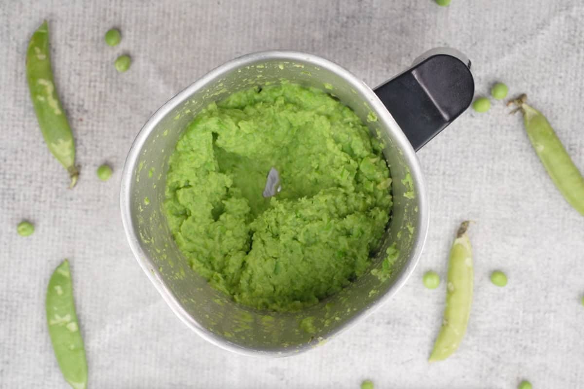 Peas paste made in a blender.