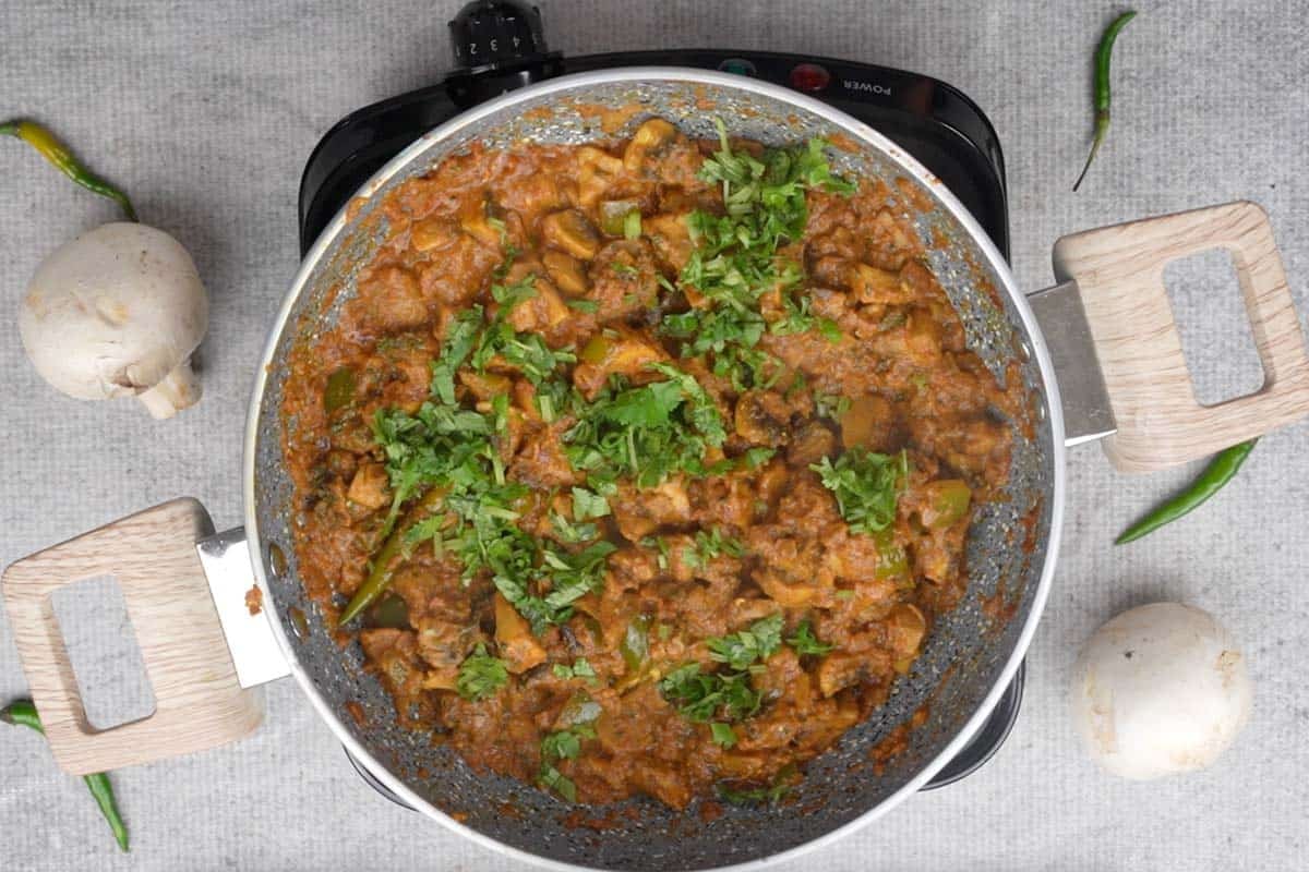 Ready mushroom masala.