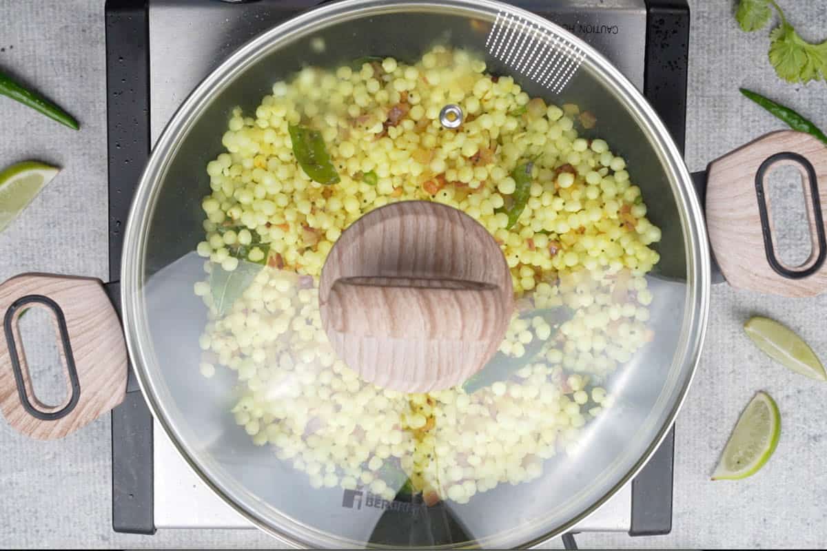 Pan covered with a lid.