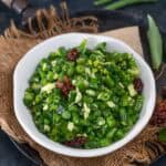 Beans poriyal served in a bowl.