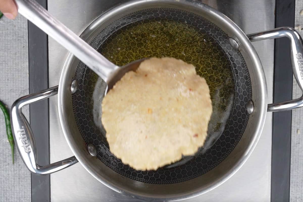 Half fried bedmi poori.