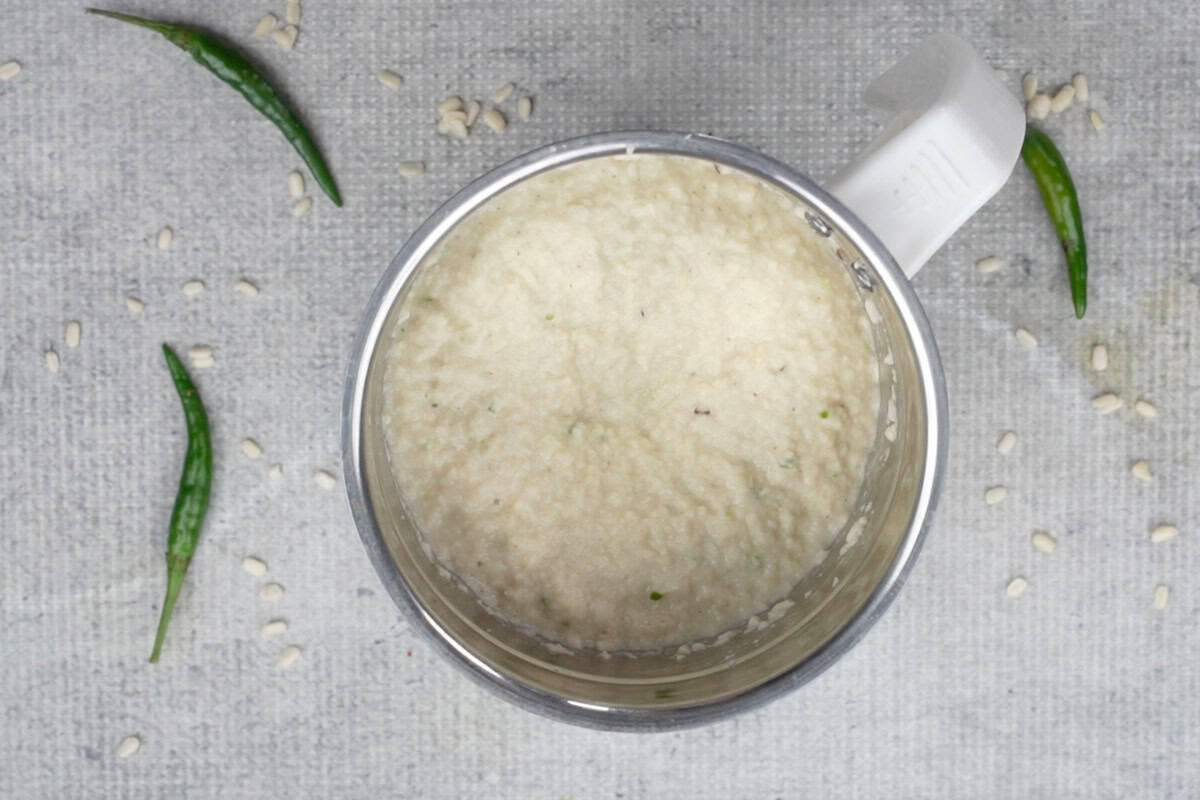 Semi coarse paste made.