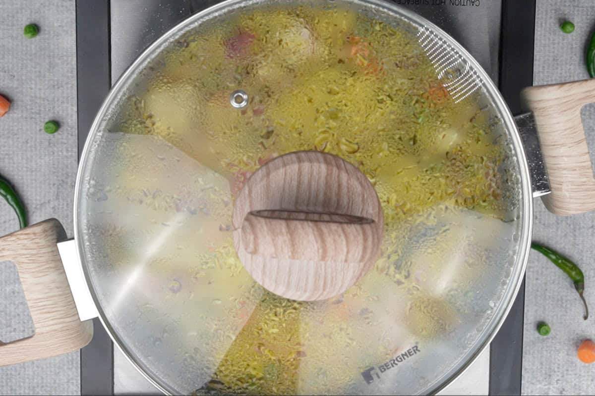 Pan covered with a lid.