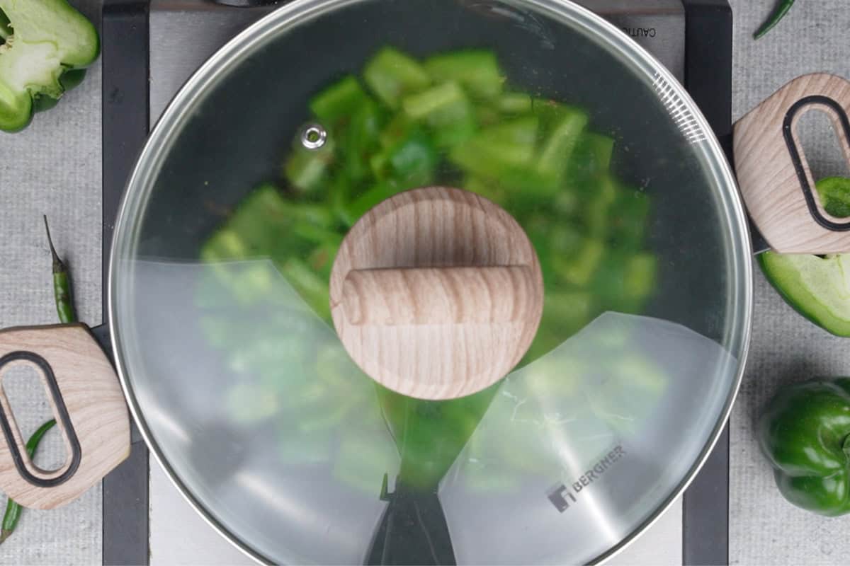 Pan covered with a lid.